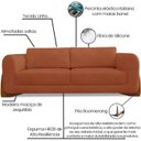 Ver imagem 3 de Sofa Jolie 3 Lugares 230cm Pes Boomerang Linho Boucle 3303 Ezz