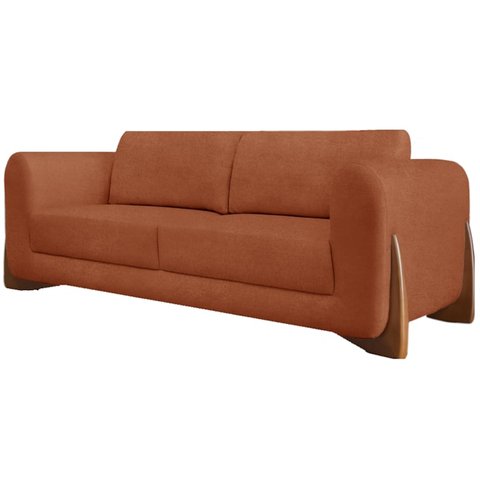 Sofa Jolie 3 Lugares 230cm Pes Boomerang Linho Boucle 3303 Ezz