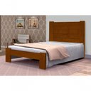 Ver imagem 1 de Cama Queen Size Malbec de Madeira Maciça Angelim Pedra/tauari - Cor Imbuia