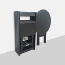 Ver imagem 4 de Conjunto Dobrável Mesa de Madeira 90cm Redonda com 6 Cadeiras Preta - Tarimatã