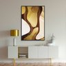 Quadro 75x50cm Decorativo Abstrato Dourado Urto Moldura Preta Sem Vidro - Oppen House - 2