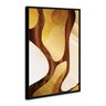 Quadro 75x50cm Decorativo Abstrato Dourado Urto Moldura Preta Sem Vidro - Oppen House - 1