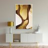 Quadro 60x40cm Decorativo Abstrato Dourado Urto Moldura Branca Sem Vidro - Oppen House - 2