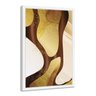 Quadro 60x40cm Decorativo Abstrato Dourado Urto Moldura Branca Sem Vidro - Oppen House - 1