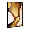 Quadro 60x40cm Decorativo Abstrato Dourado Urto Moldura Preta Com Vidro - Oppen House - 1