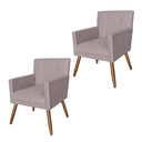 Ver imagem 1 de Jogo 2 Poltronas Estofadas Para Quarto Closet Onix Suede Rose - LM DECOR