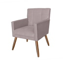 Ver imagem 2 de Jogo 2 Poltronas Estofadas Para Quarto Closet Onix Suede Rose - LM DECOR