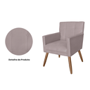 Ver imagem 3 de Jogo 2 Poltronas Estofadas Para Quarto Closet Onix Suede Rose - LM DECOR