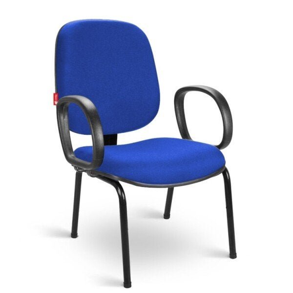 Cadeira Fixa Diretor Azul Tecido Home Office Rvd04S - 1
