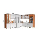 Ver imagem 3 de Jogo de Cozinha Modulada Luana em L de 388cmx285cm - Cimamomo/Branco Aramóveis