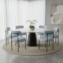 Ver imagem 1 de Cadeira Sala de Jantar Margara Kit 6 em Aço Preto Bouclê Ted D03 - D'Rossi