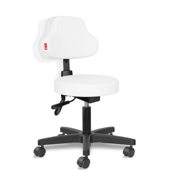 Cadeira Mocho Ergonômico Branco Estética 1582 Plus - 1