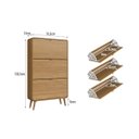 Ver imagem 5 de Sapateira 3 Portas Basculantes Curve Carvalho Xingu 130x76x24 Cm Completa Móveis