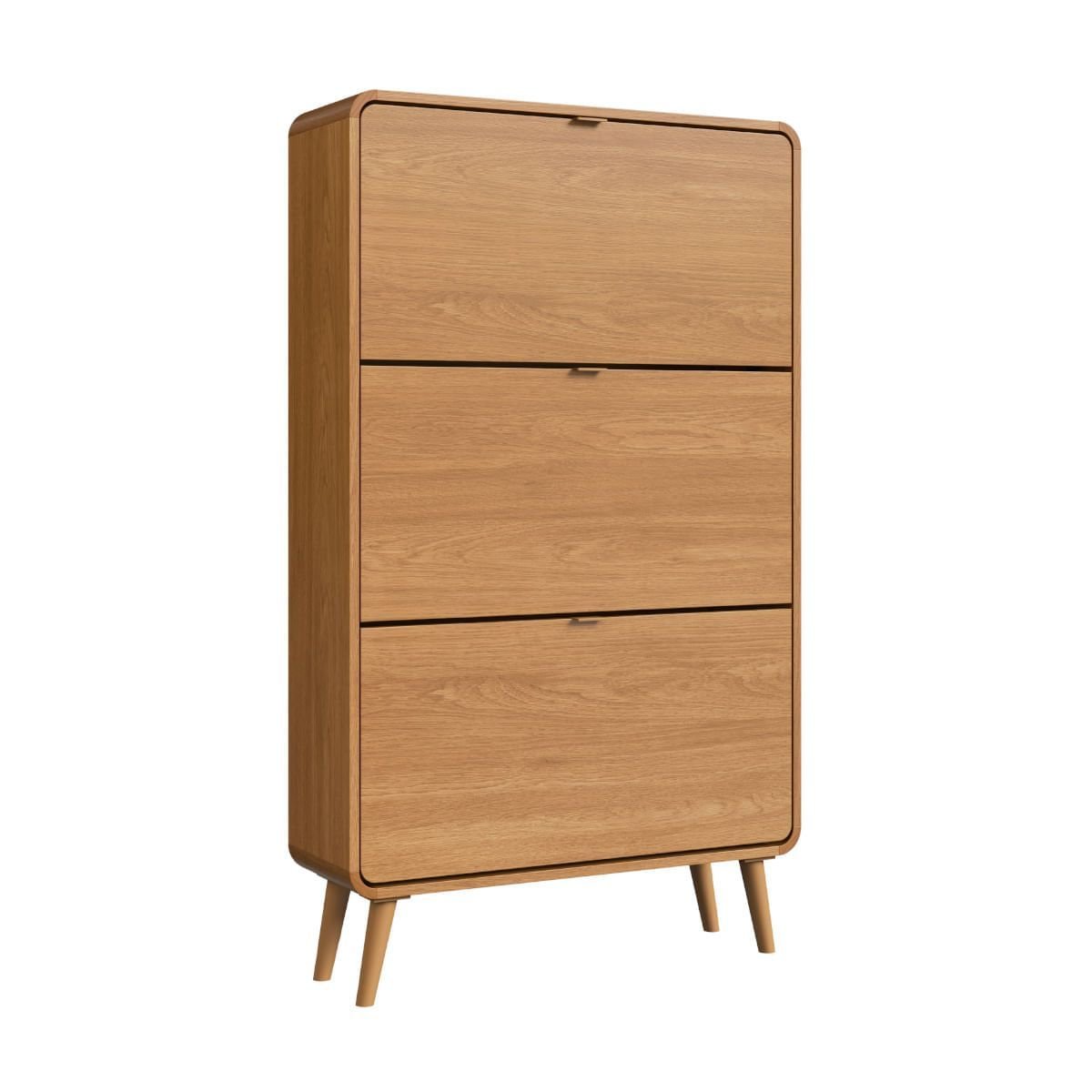 Sapateira 3 Portas Basculantes Curve Carvalho Xingu 130x76x24 Cm