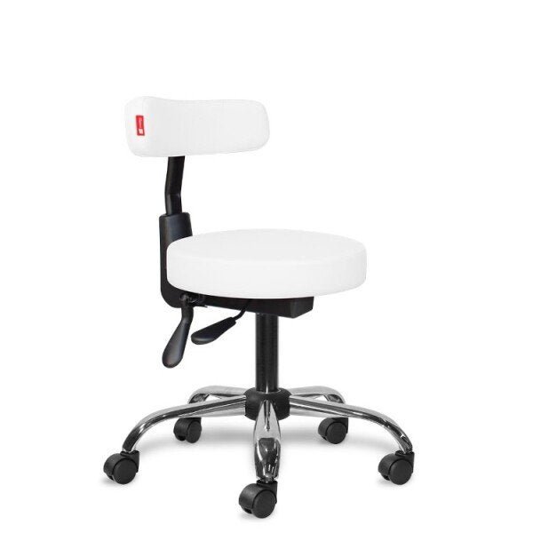 Cadeira Mocho Ergonômico Branco Estética 1532 Slim - 1