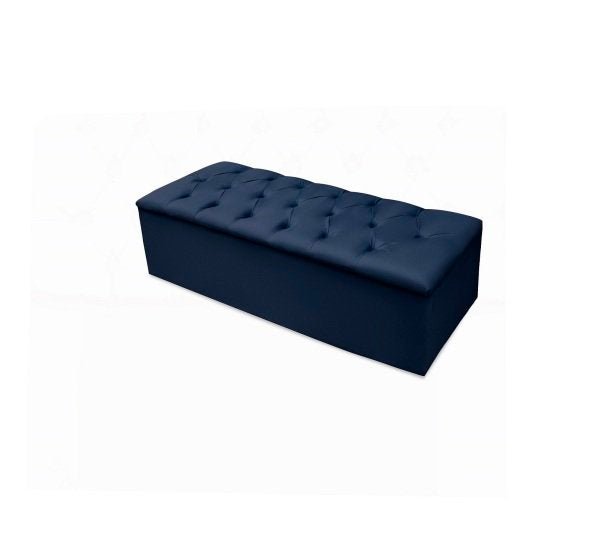 Recamier Calçadeira Baú Queen 1,60 Suede Azul Marinho - 2