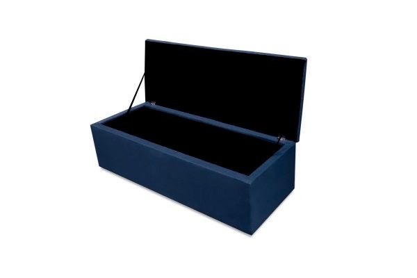 Recamier Calçadeira Baú Queen 1,60 Suede Azul Marinho - 3