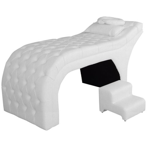 Maca Estofada Estética Capitonê 70 Cm Suede Branco - Fm