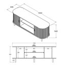Ver imagem 3 de Rack Tv até 65” Curvo Ripado 2 Portas Ditália R-636 Cor:preto