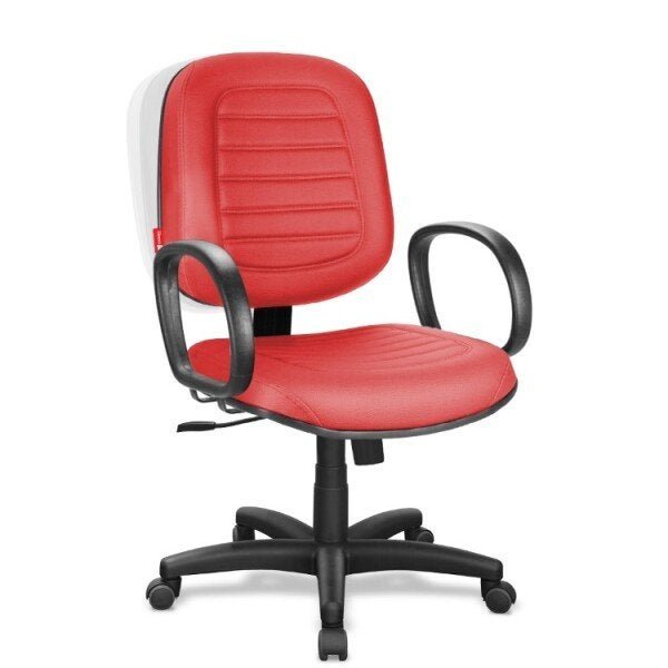 Cadeira Diretor Vermelha Sintético Giratória Home Office Prd01S - 1
