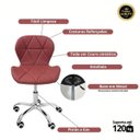 Ver imagem 4 de Cadeira Escritório Slim Vegas Base Giratória Estofada Vinho