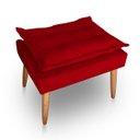 Ver imagem 1 de Puff para Sala e Quarto Madeira Decorativo Opala Suede Vermelho