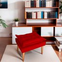 Ver imagem 2 de Puff para Sala e Quarto Madeira Decorativo Opala Suede Vermelho