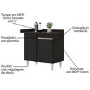 Ver imagem 3 de Balcão de Canto Reto Flex com Tampo 1 Porta Denver Preto - Lumil Lumil Móveis