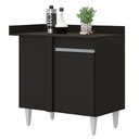 Ver imagem 1 de Balcão de Canto Reto Flex com Tampo 1 Porta Denver Preto - Lumil Lumil Móveis