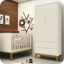 Ver imagem 2 de Guarda Roupa Infantil 2 Portas e 2 Gavetas Areia Classic Madeira