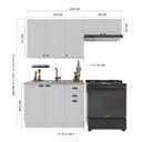 Ver imagem 4 de Armário de Cozinha Modulada Compacta Fidelitá Nara 100% MDF 3 Peças 200cm 8 Portas 2 Gavetas sem