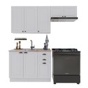 Ver imagem 2 de Armário de Cozinha Modulada Compacta Fidelitá Nara 100% MDF 3 Peças 200cm 8 Portas 2 Gavetas sem