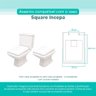 Tampa Vaso Sanitário Madeira Laqueada Square Branco para Bacia Incepa - 3