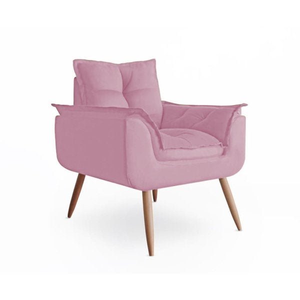 Conjunto 2 Poltronas Opala e 1 Namoradeira Pés Palito Suede Rose Modek - 4