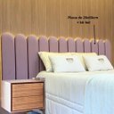 Ver imagem 2 de Cabeceira de Cama Modular Estofada com Led – 12 Placas de 20x60cm Ponta Totalmente Arredondada