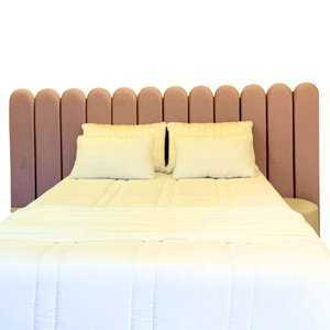 Cabeceira de Cama Modular Estofada com Led – 12 Placas de 20x60cm Ponta Totalmente Arredondada