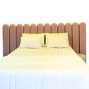Ver imagem 1 de Cabeceira de Cama Modular Estofada com Led – 12 Placas de 20x60cm Ponta Totalmente Arredondada