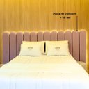 Ver imagem 3 de Cabeceira de Cama Modular Estofada com Led – 12 Placas de 20x60cm Ponta Totalmente Arredondada