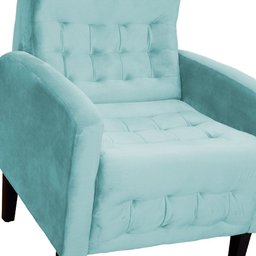 Poltrona Decorativa Luiza Para Sala de Tv Veludo Azul Turquesa - 3