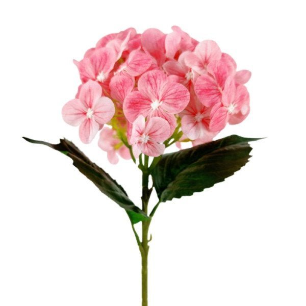 Hortênsia Rosa Haste 45x15cm Toque Real Planta Artificial - 1