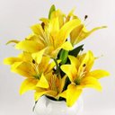 Ver imagem 6 de Lírio Amarelo Buquê 55x30x20cm Planta Artificial Permanente