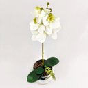 Ver imagem 6 de Orquídea Branca 3D 47x12x10cm Planta Artificial Toque Real