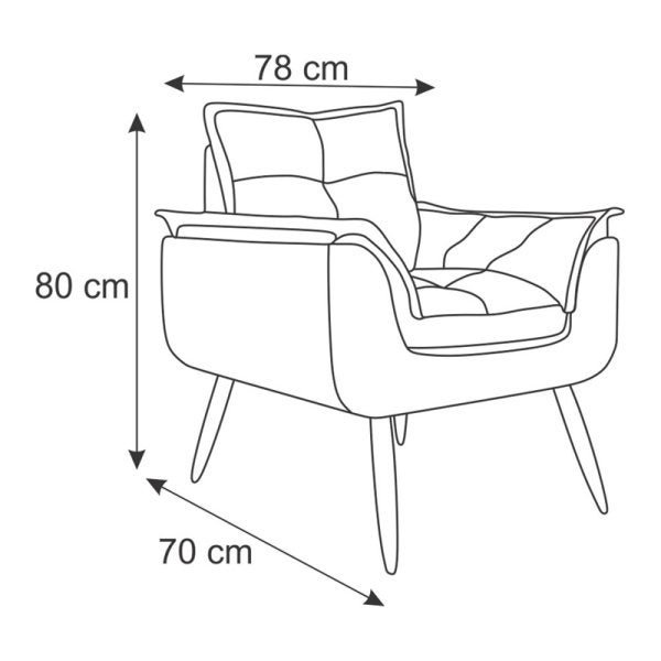 Poltrona Decorativa Opala Pés Palito Suede Vermelho Modek - 4