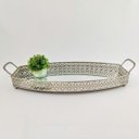 Ver imagem 5 de Bandeja Prata Rafi 10x54x23cm Ferro Com Espelho Retangular