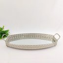 Ver imagem 4 de Bandeja Prata Rafi 10x54x23cm Ferro Com Espelho Retangular