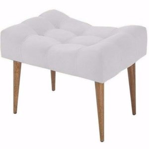 Puff Banqueta Decorativa Para Sala E Quarto Requinte Suede Branco - LM DECOR