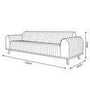 Ver imagem 5 de Sofá Living Átila Couro Ecológico Caramelo, 2,30 Metros, Design Retrô.