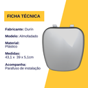 Ver imagem 3 de Tampa Assento para Vaso Sanitário Almofadado Cinza Claro Luxo Fit Celite Durín