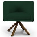 Ver imagem 4 de Kit 2 Poltronas Base Madeira Betina B-303 Veludo Verde Musgo