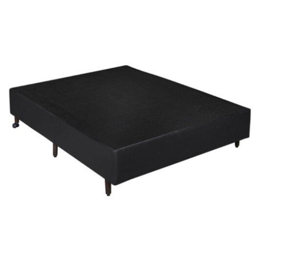 Cama Box Baú Casal 138 Tecido Sintético Preto com Colchão Ortobom Airtech Spring Pocket D26 Bege 70x - 2